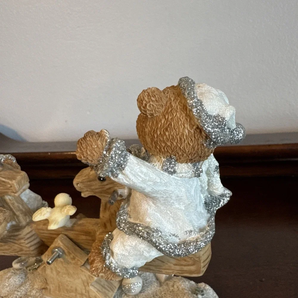 Cherished Teddies On Seesaw With A Bird